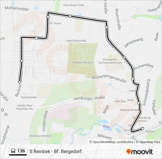 Автобус 136: карта маршрута