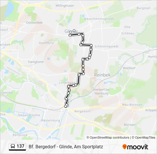 Автобус 137: карта маршрута