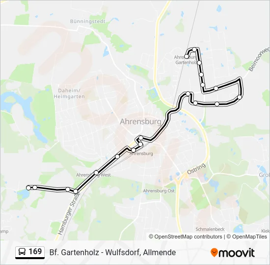 Автобус 169: карта маршрута