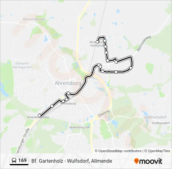 Автобус 169: карта маршрута