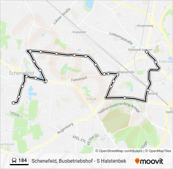 Автобус 184: карта маршрута