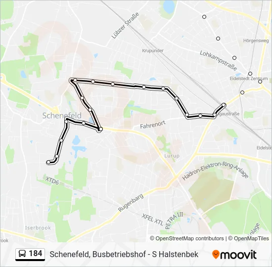 Автобус 184: карта маршрута