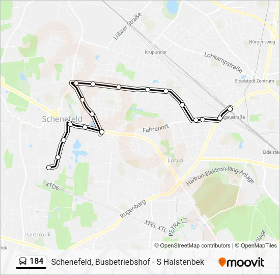 Автобус 184: карта маршрута