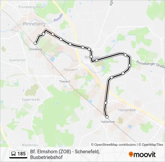 Автобус 185: карта маршрута