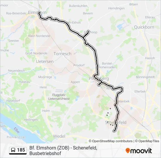 Автобус 185: карта маршрута