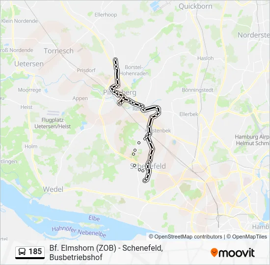 Автобус 185: карта маршрута