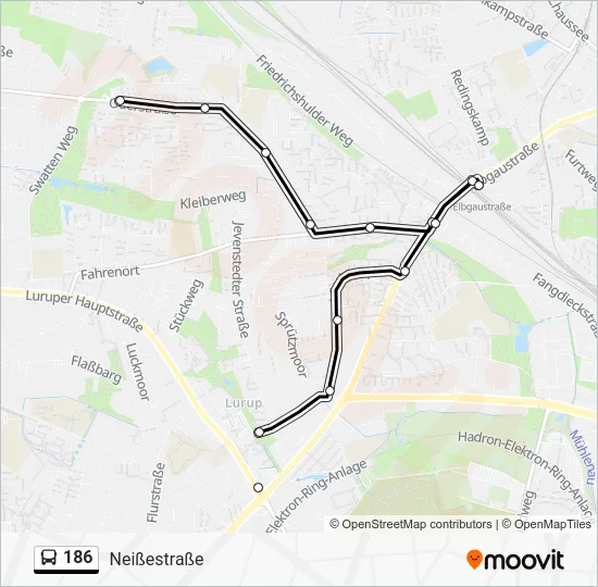 Автобус 186: карта маршрута