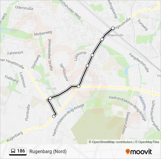 Автобус 186: карта маршрута