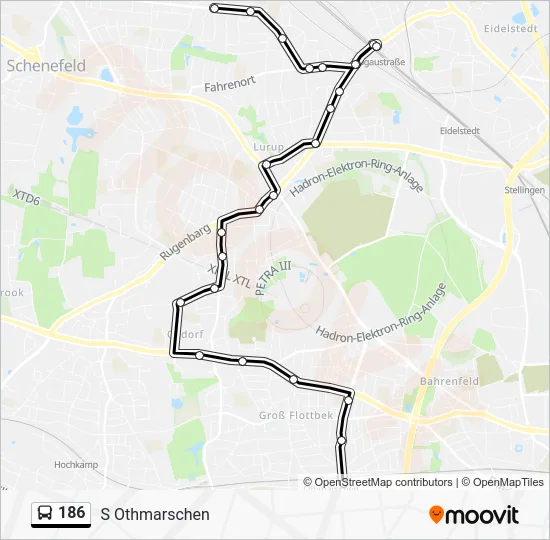 Автобус 186: карта маршрута