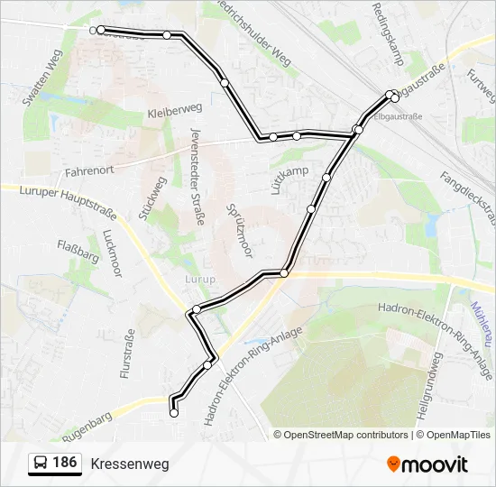 Автобус 186: карта маршрута