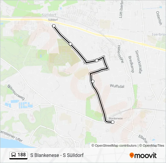 Автобус 188: карта маршрута