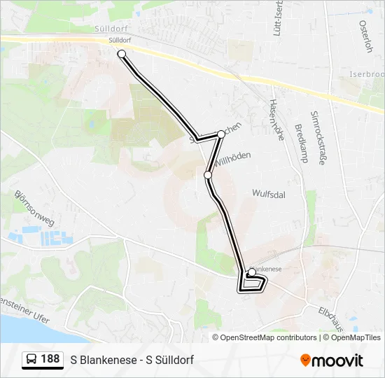 Автобус 188: карта маршрута