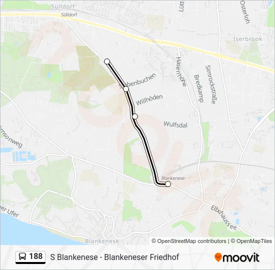 Автобус 188: карта маршрута