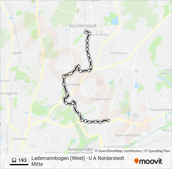 Автобус 193: карта маршрута