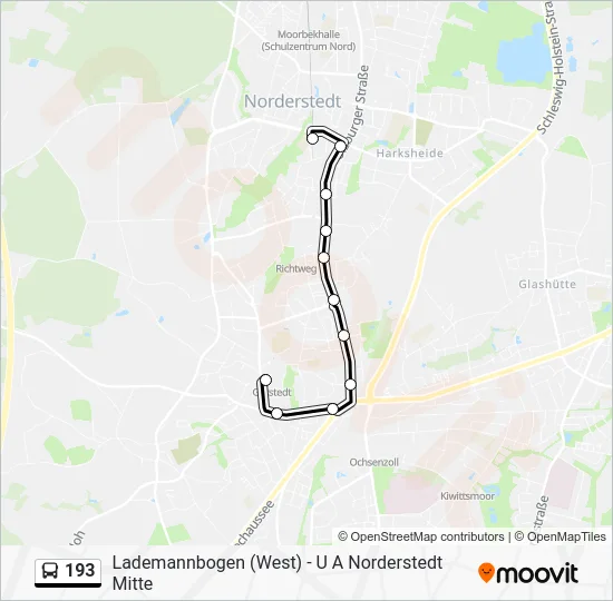 Автобус 193: карта маршрута