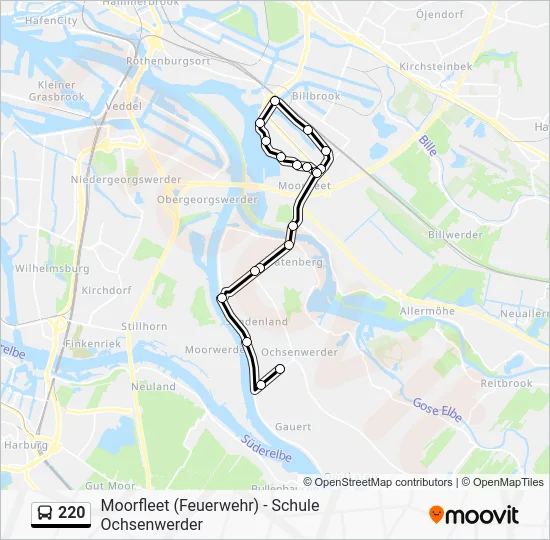 Автобус 220: карта маршрута
