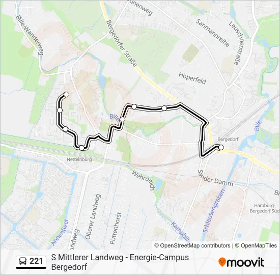 Автобус 221: карта маршрута