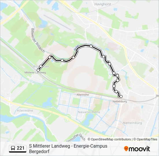 Автобус 221: карта маршрута