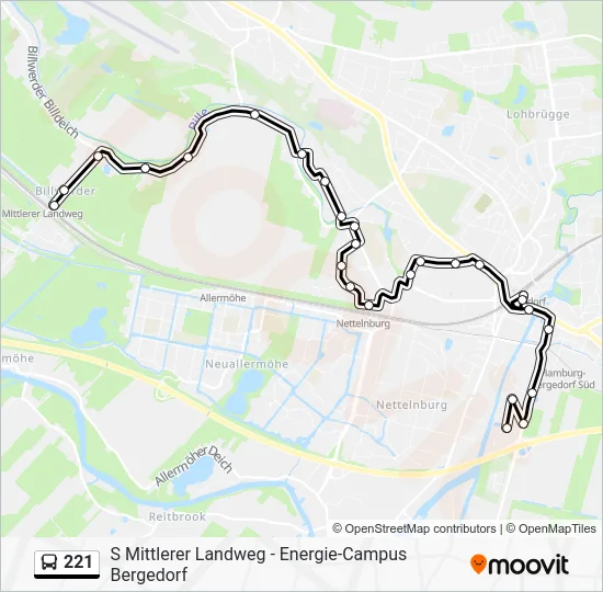 Автобус 221: карта маршрута
