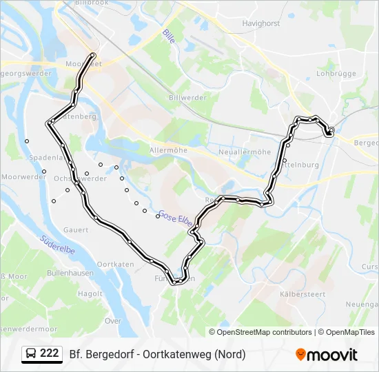 Автобус 222: карта маршрута