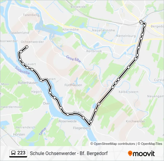 Автобус 223: карта маршрута