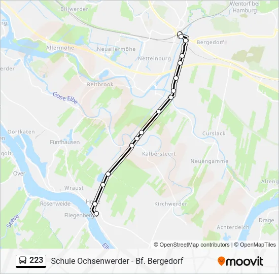 Автобус 223: карта маршрута
