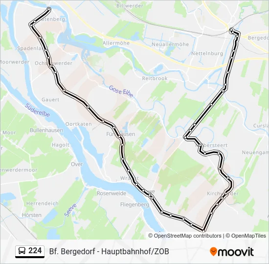 Автобус 224: карта маршрута