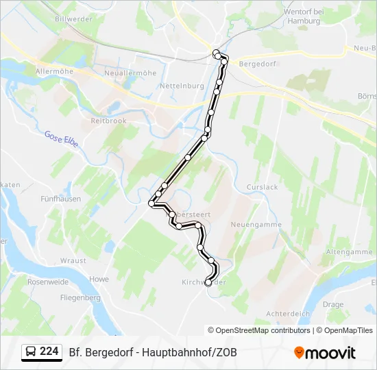 Автобус 224: карта маршрута