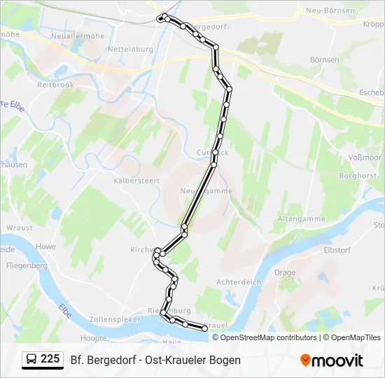 Автобус 225: карта маршрута