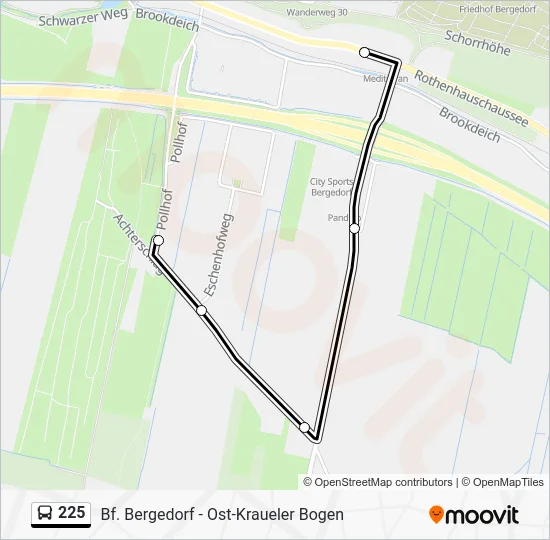 Автобус 225: карта маршрута