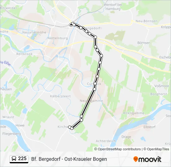 Автобус 225: карта маршрута