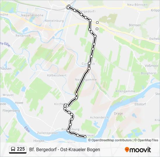 Автобус 225: карта маршрута