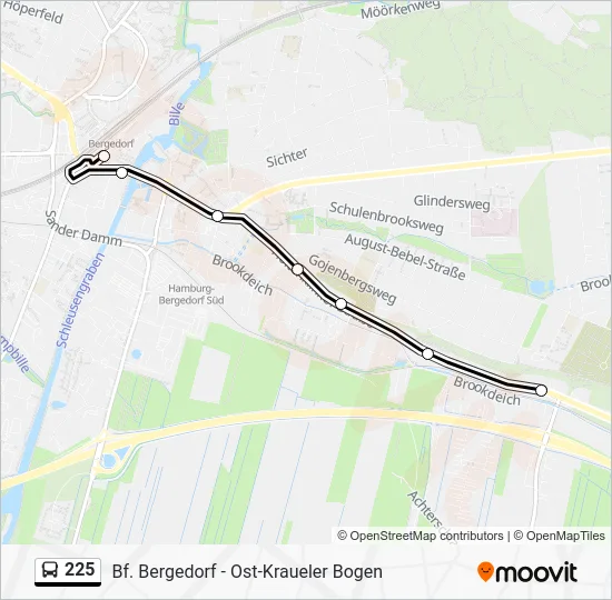 Автобус 225: карта маршрута