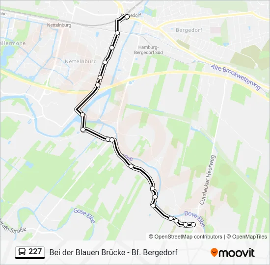 Автобус 227: карта маршрута