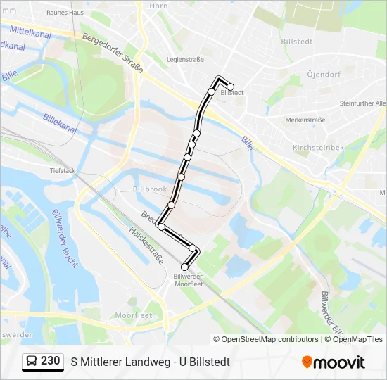 Автобус 230: карта маршрута