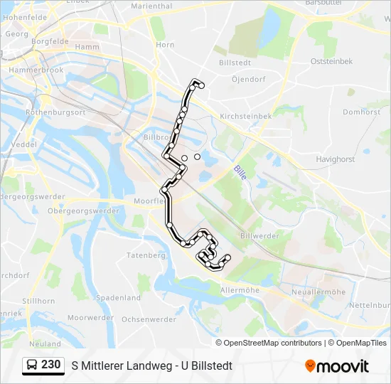 Автобус 230: карта маршрута