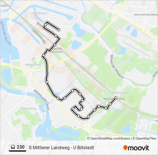 Автобус 230: карта маршрута