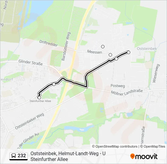 Автобус 232: карта маршрута