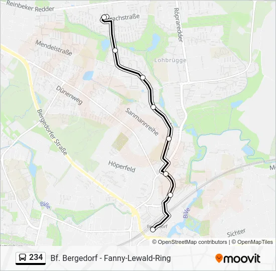 Автобус 234: карта маршрута