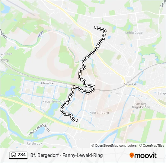 Автобус 234: карта маршрута