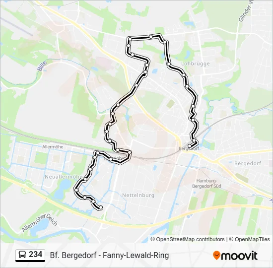 Автобус 234: карта маршрута