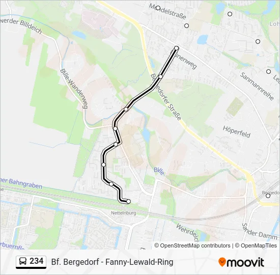 Автобус 234: карта маршрута