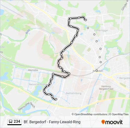 Автобус 234: карта маршрута