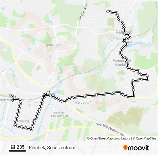Автобус 235: карта маршрута