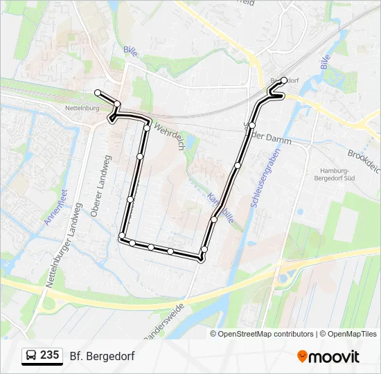 Автобус 235: карта маршрута