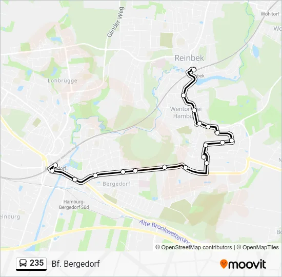 Автобус 235: карта маршрута