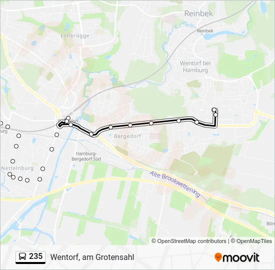 Автобус 235: карта маршрута