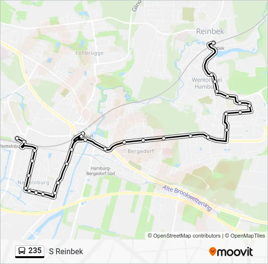 Автобус 235: карта маршрута