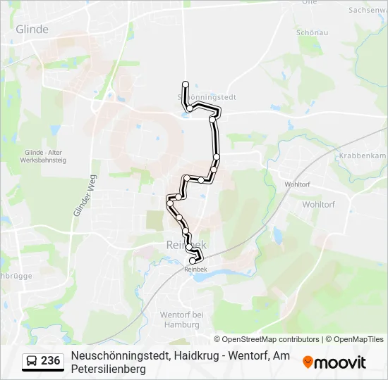 Автобус 236: карта маршрута