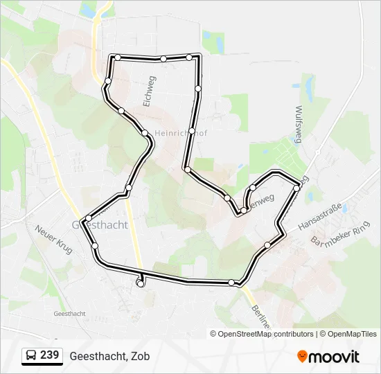 Автобус 239: карта маршрута